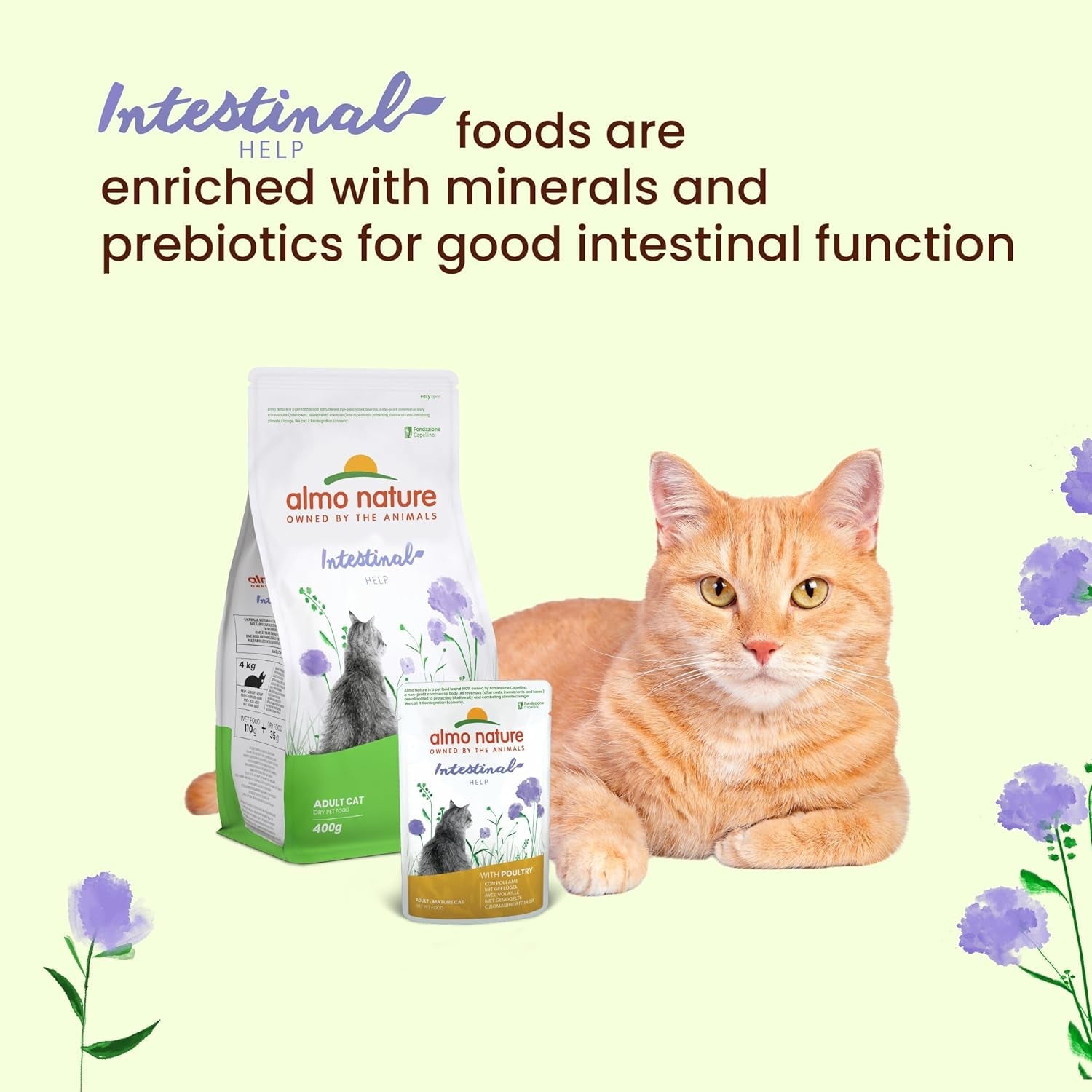 Almo Nature Functional - Intestinal Help - Mokré krmivo pro dospělé a zralé kočky s citlivými střevy - s drůbeží - podporuje mikrobiom - 70 g (balení 30 ks)