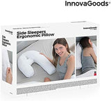 Innovagoods Ergonomický polštář ve tvaru U pro boční spáče, ideální pro těhotenství, podporuje klidné dýchání, omezuje chrápání, bavlna a polyester, bílý, 39 x 57 x 14 cm krční ortopedické polštáře Naty Shop