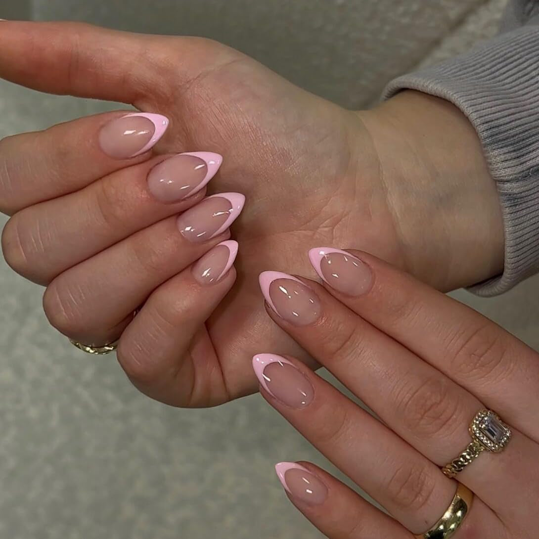 Dlouhé francouzské tipy Zlaté třpytivé lepidlo na dlouhé čtvercové nehty Glitter French Tip Sada umělých nehtů čtvercové umělé nehty pro ženy 24ks