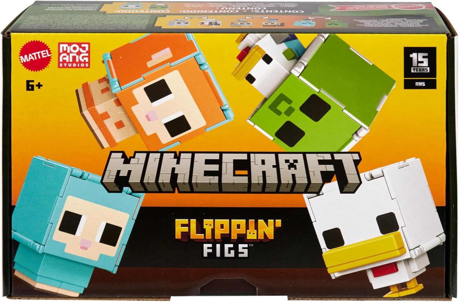 Mattel Minecraft Flippin' Figs Ovečka a kuře 2-balení s hracími figurkami 2 v 1, velkými hlavami a pixelovým designem HXK17 Akční figurky Naty Shop