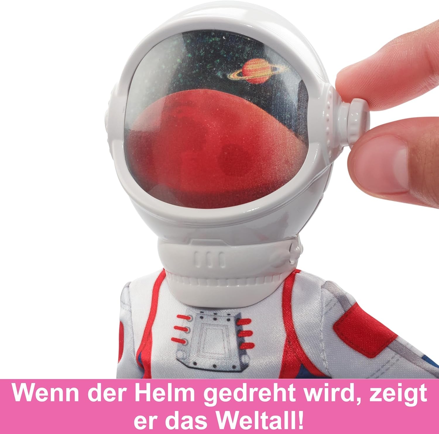 Panenka Barbie k 65. narozeninám a 10 doplňků, sada astronautů panenky bruneta, rover na kolečkách, vesmírná přilba s měnícím se hledím a další, HRG45