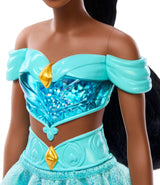 Mattel Disney Princess Toy Jasmine Kloubová módní panenka se třpytivým oblečením a doplňky Dárek pro děti inspirovaný filmem Disney HLW12