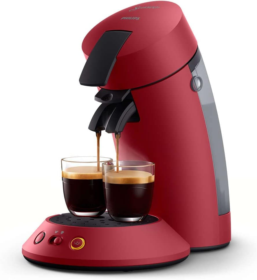 Espresso kávovar PHILIPS Senseo CSA210/91 s kapslemi Senseo Original+, červená