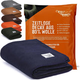 Kempingová deka Woolly Mammoth Woolen Co., extra velká, merino vlna, Perfektní outdoorové vybavení pro bushcraft, kempování, trekking, turistiku, přežití nebo chatovou deku. Hnědá, 168 X 228 Woolly Mammoth Woolen Company Postele a přikrývky Námořnická modrá 66" X 90"