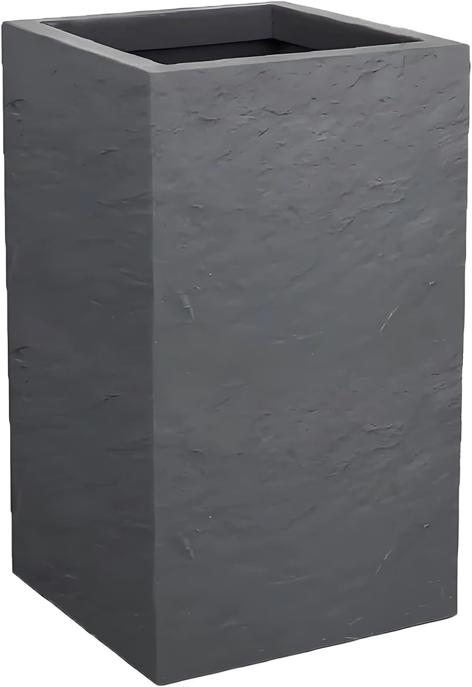 Květináč Volcania Up, čtvercový, vysoký, 36 l, kamenný vzhled, jednoduchá stěna, nádrž na vodu, 29,5 x 29,5 x 49,5 cm, antracitově šedá