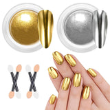 BISHENGYF Silver Chrome Nail Powder – Metal Holo Chromfarbener Nagelpuder, 1G Cromepulver Nägel Glitzer Glänzende Silver Nagelpulver Spiegeleffekt Pigment Nagelkunst, Diy-Dekor-Dekor Frauen Geschenk