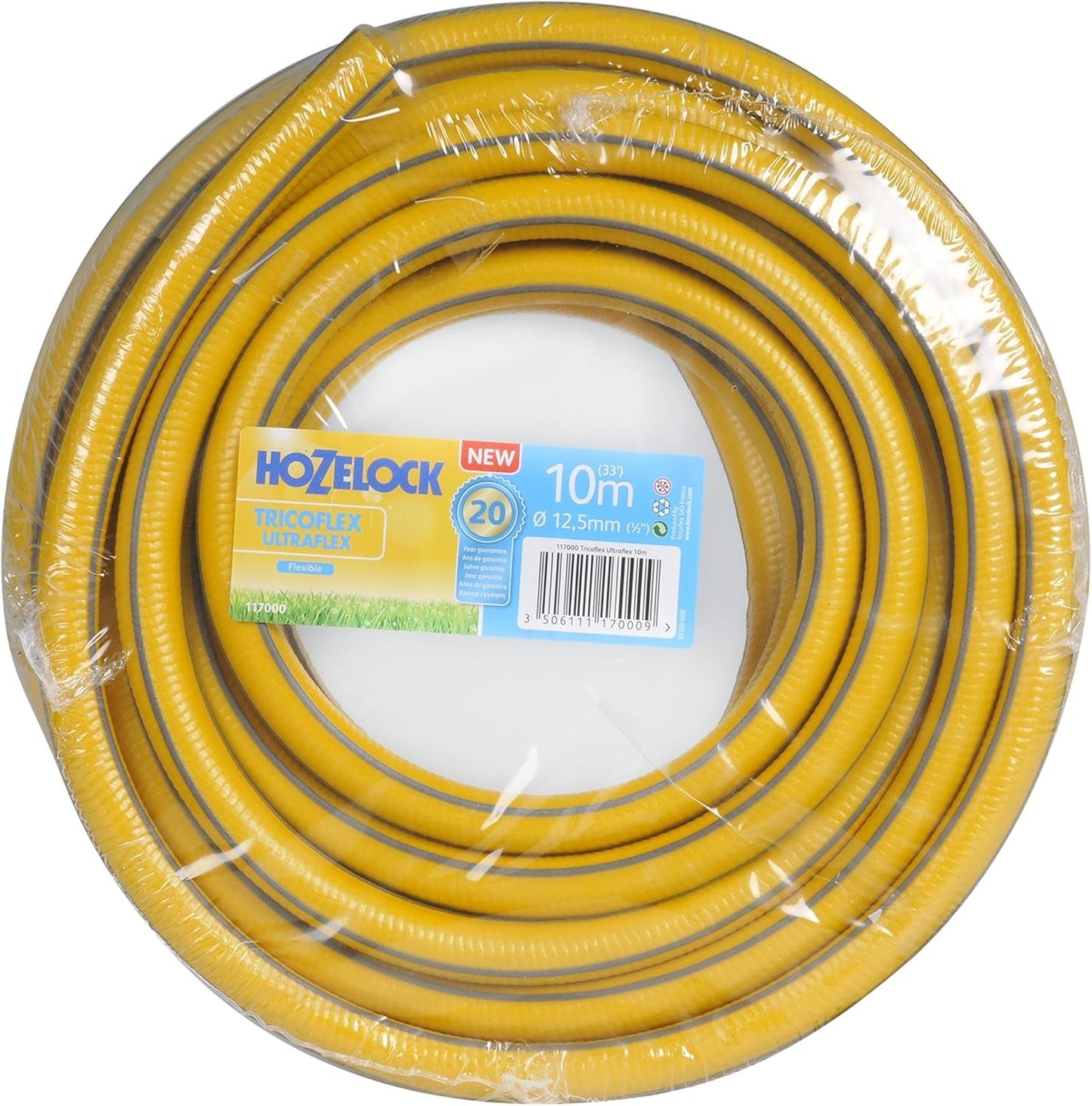 HOZELOCK - Hadice Tricoflex Ultraflex Ø 12,5 mm (1/2") 10 M: Ohebná zahradní hadice odolná vůči povětrnostním vlivům, odolná proti kroucení a kroucení vyrobená ze 40 % recyklovaného PVC [117000]