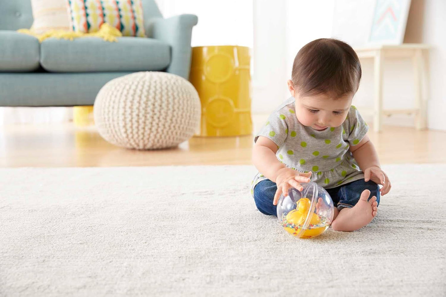 Fisher-Price WaterMates Ducky Ball, Funny Duck in Confetti Ball, Baby Toy, Play Ball, Hračka do vany, Od 3 měsíců, 75676 Baby Toys Naty Shop
