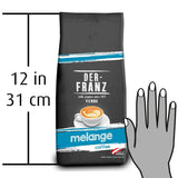 Káva Der-Franz Melange, Síla 3/5, 100% Arabica, celá kávová zrna, 4 x 1000 g