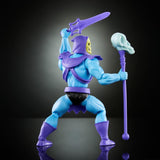 Hračka Masters of the Universe Origins, figurka Skeletor z kolekce kreslených filmů, padouch stojící cca. 14 cm s brněním, holí, mečem a 2 maskami, HYD24 akční figurky Naty Shop