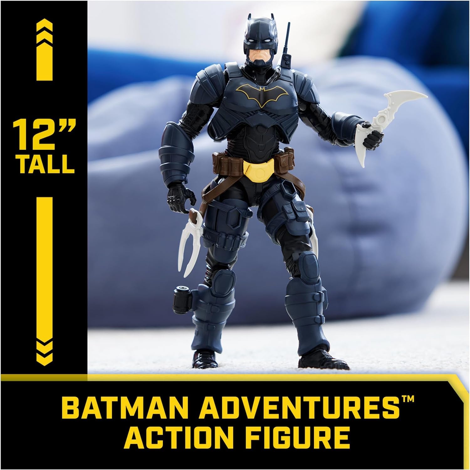 Akční figurka DC Batman Adventures, 30 cm – s 16 kusy vybavení a plně pohyblivá pro vzrušující dobrodružství a akční kaskadérské kousky, hračka pro děti od 3 let akční figurky Naty Shop