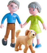 HABA 306147 - Hrací sada Little Friends Prarodiče, flexibilní panenky a zvířátka od 3 let, vícebarevná