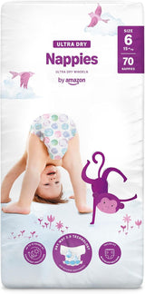 Ultra suché plenky Amazon, velikost 1 (2–5 kg) – měsíční krabička, bílá, počet 96 (2 balení po 48) (dříve značka Mama Bear, identický produkt)