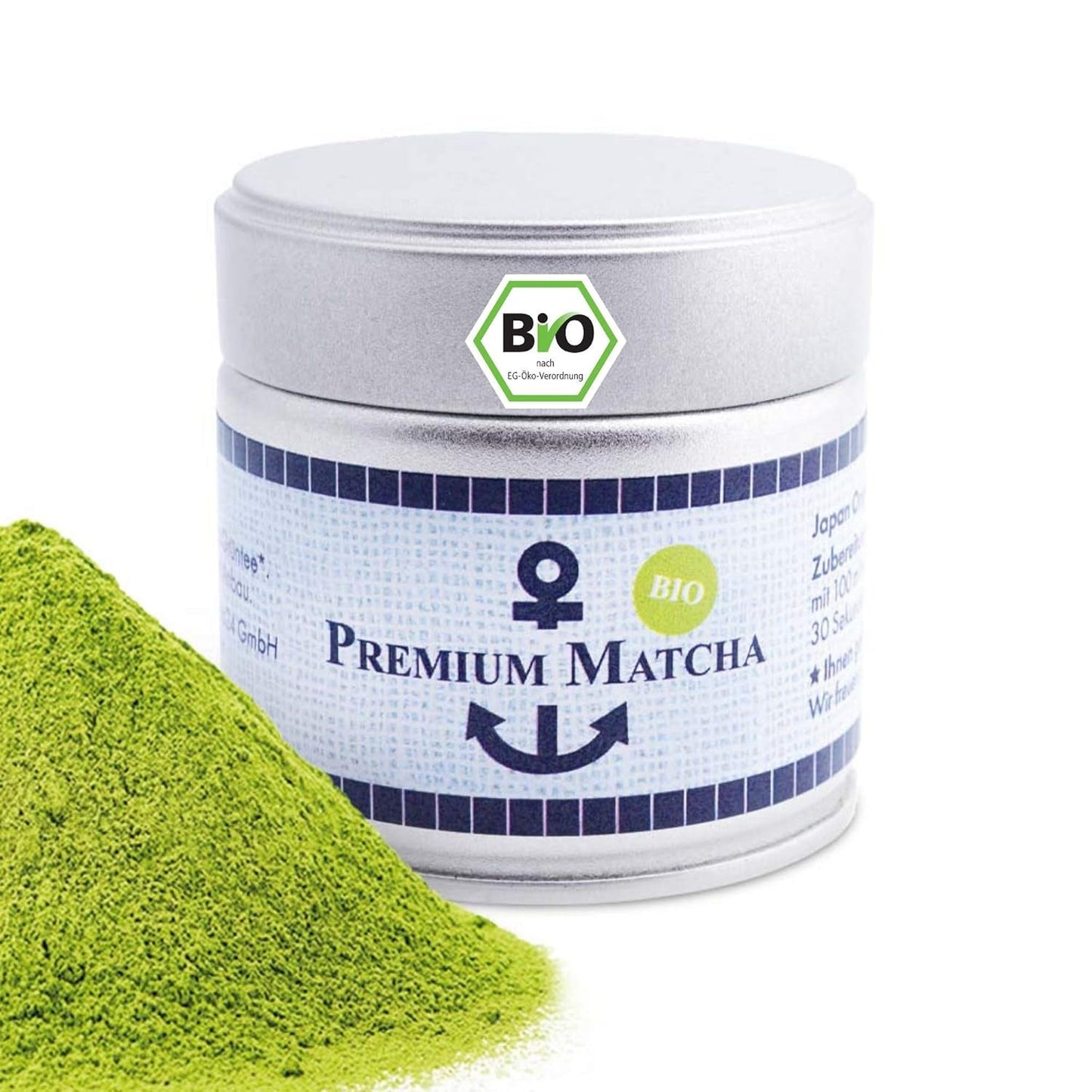 Prémiová organická Matcha z Japonska, Ceremonial Grade, Bez pesticidů, Extra jemný prášek v krabičce 30g, Intenzivní a delikátní příchuť zeleného čaje, Vhodné pro Latte, Smoothie, Ceremonial Grade