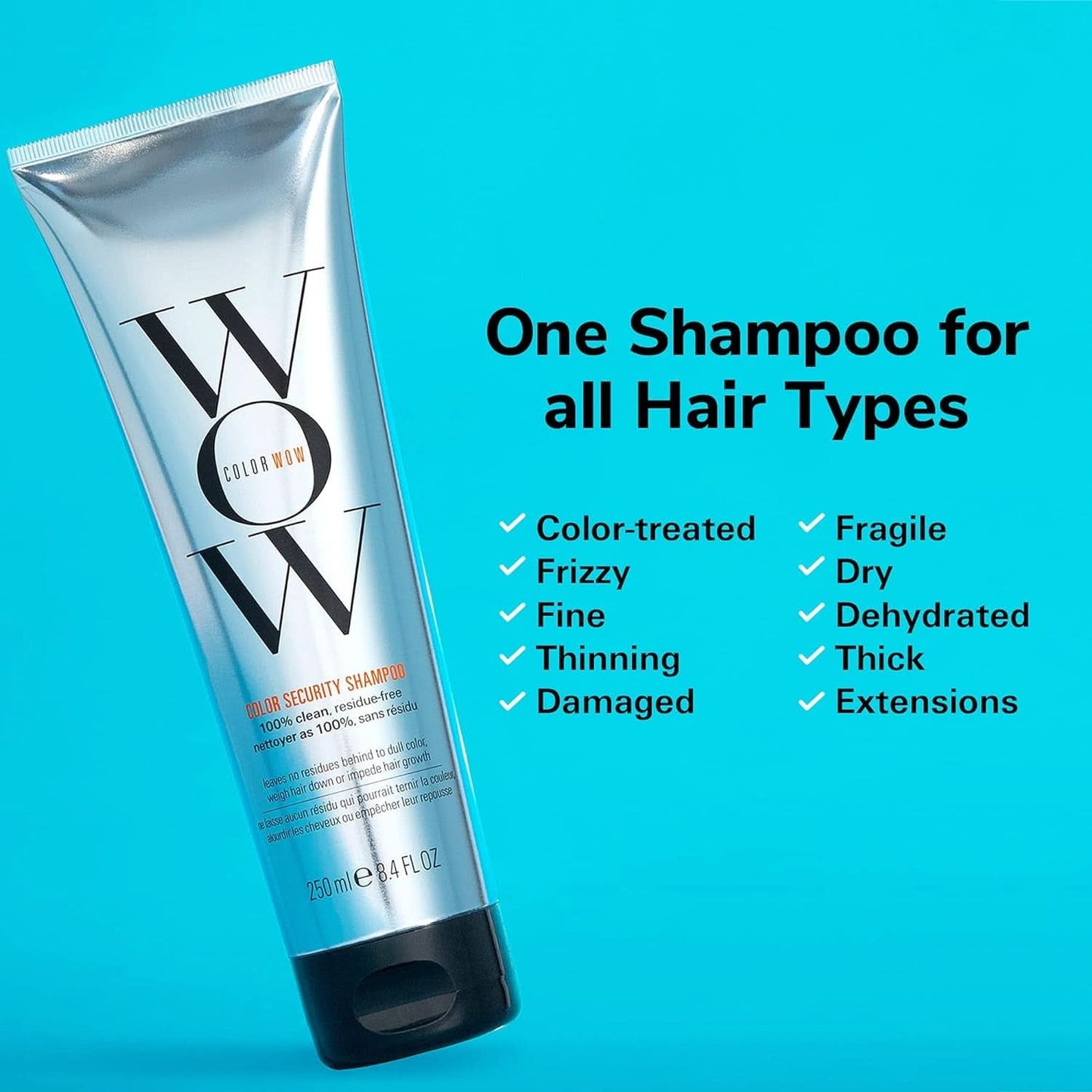 Wow Color Shampoo, šampon pro péči o barvené vlasy bez silikonů a sulfátů, 250 ml Sprcha a vana Naty Shop