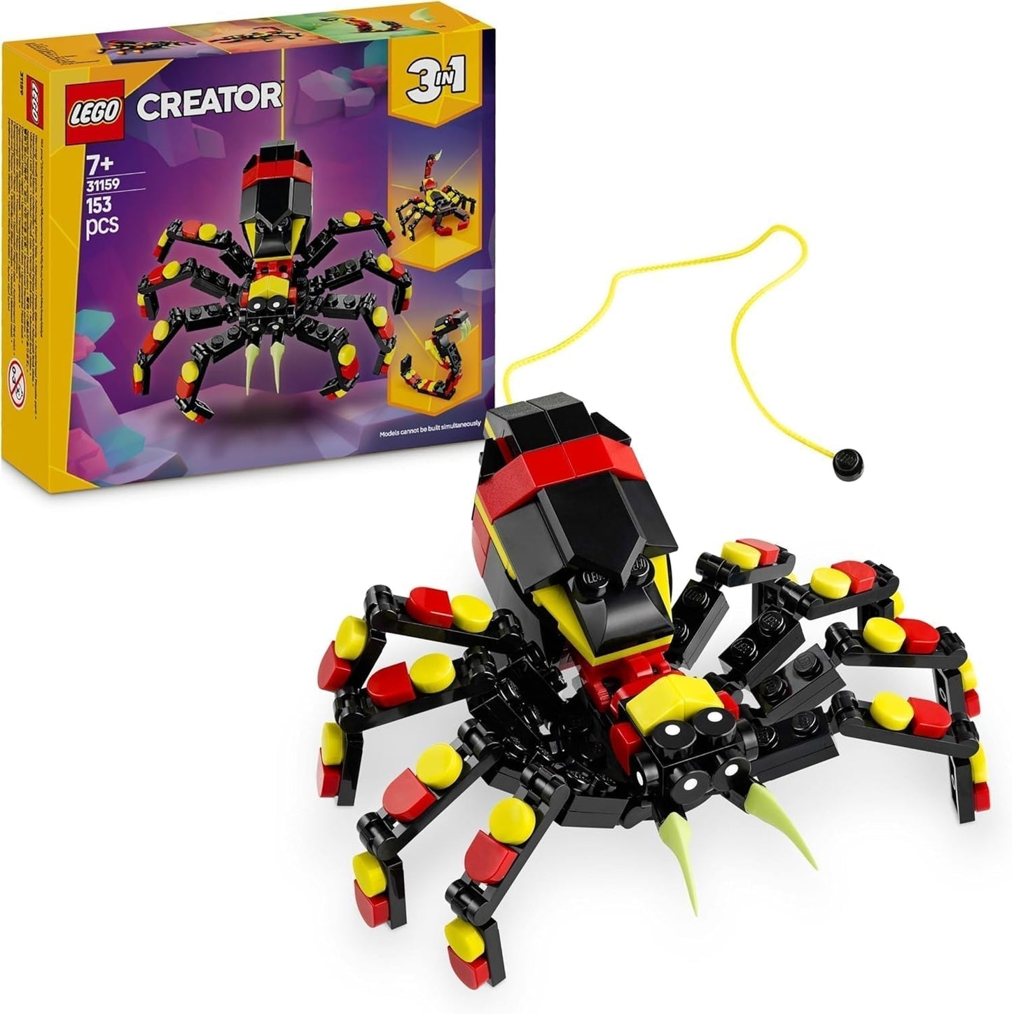 LEGO Creator 3V1 Divoká zvířata: Pavouk s překvapením - hračka pro přestavbu na figurku škorpióna nebo hada - stavebnice se 3 modely - dárek pro chlapce a dívky od 7 let 31159 Stavebnice Besuche den LEGO-Store Výchozí název