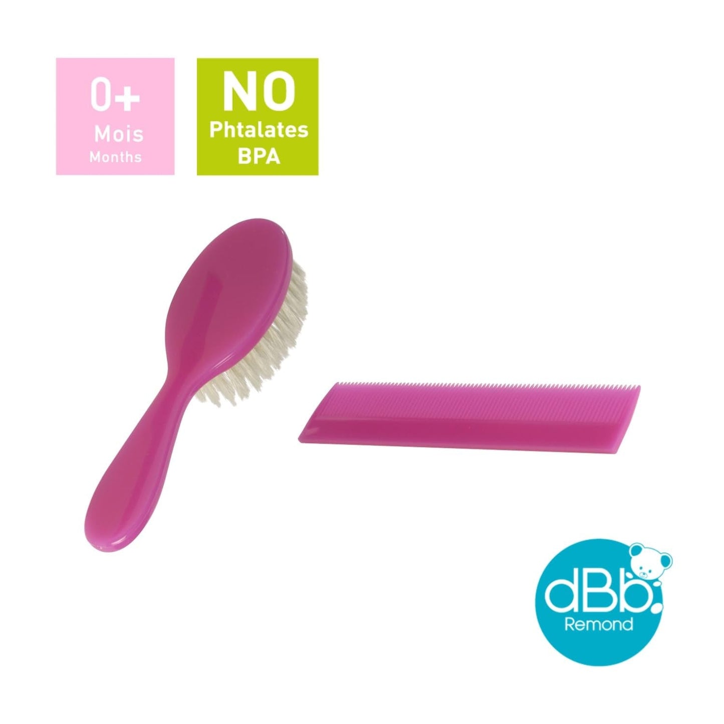 dBb-Remond 315008 Plastový kartáč a hřeben Pink Transparent Children - Koupel a péče o pleť Naty Shop