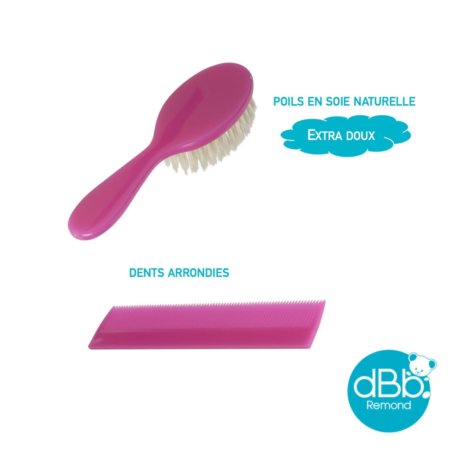 dBb-Remond 315008 Plastový kartáč a hřeben Pink Transparent Children - Koupel a péče o pleť Naty Shop