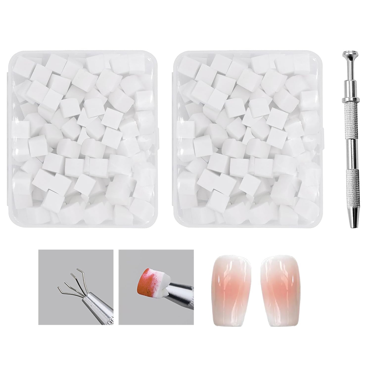 200 Stück Nail Art Schwamm Mit Metallgreifer, Sponge Nagel Pinsel, Nageldesign Zubehör Schwammpinsel, Um Eine Varuandung Von Gradient Nail Art Patterns Zu Erstellen(Weiß?