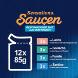 Felix Sensations Sauces Mokré krmivo pro kočky, různé rybí směsi, balení 6 ks (6 x 12 sáčků po 85 g)
