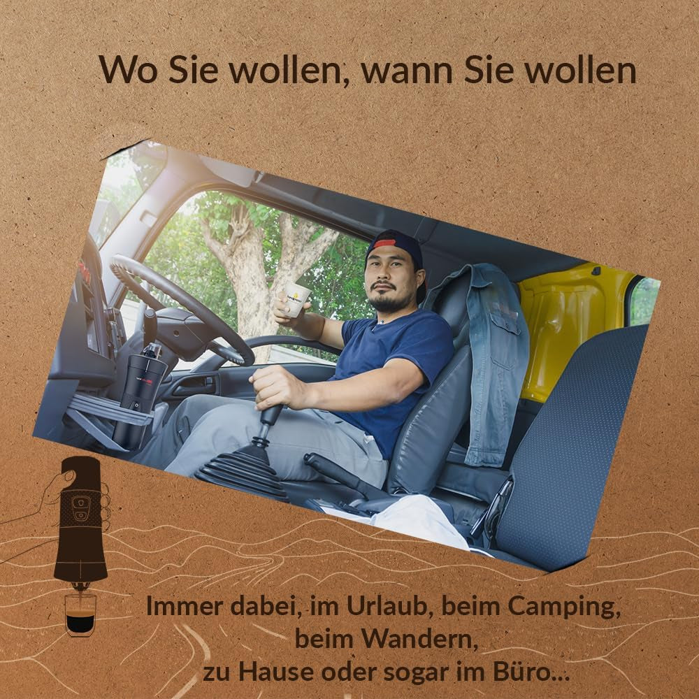 Handpresso - Handcoffee Truck 21010 | Espresso kávovar s kapslemi Senseo pro nákladní vozy 24V | 24V Truck Espresso kávovar, cestovní kapslový espresso kávovar | 24V truck espresso na cesty