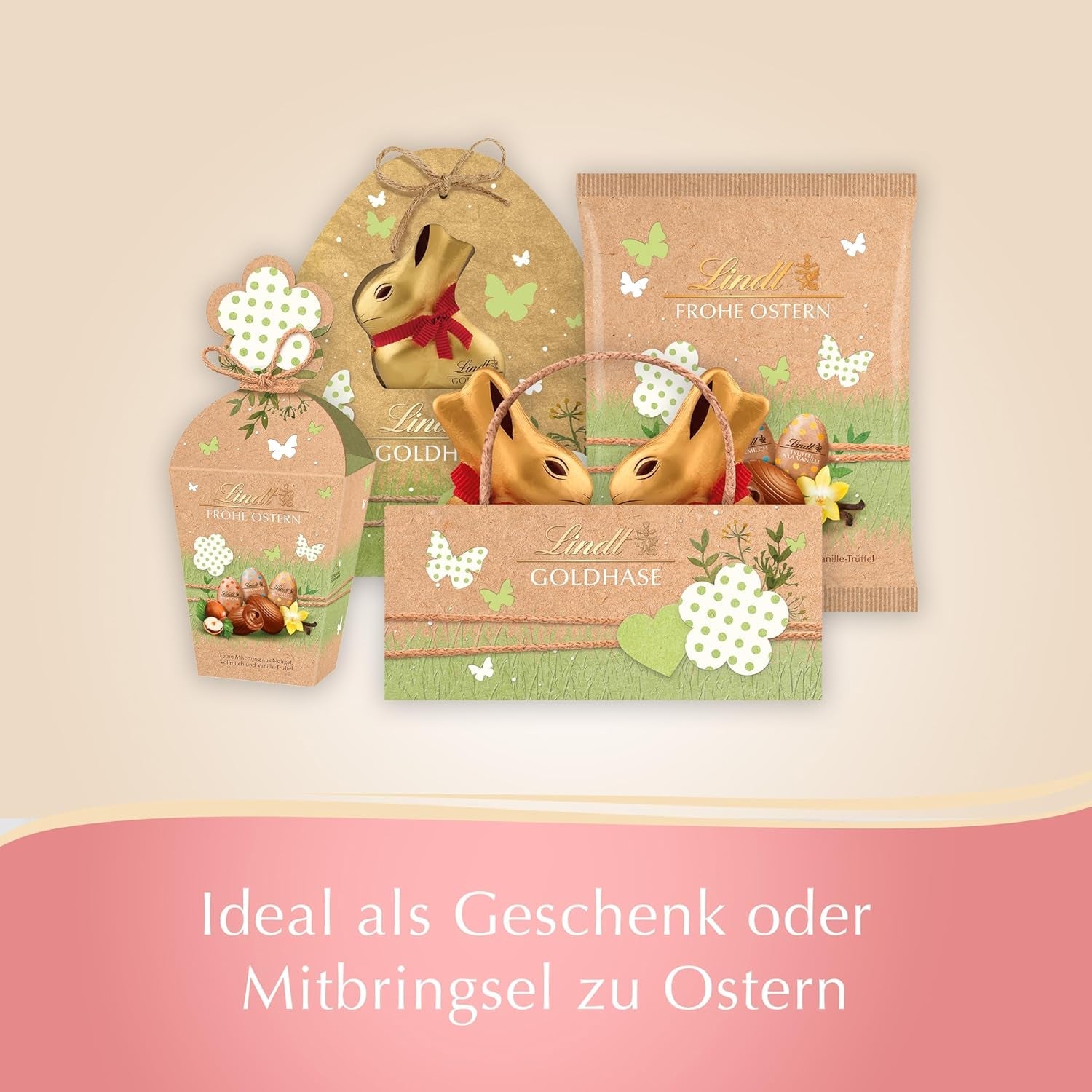 Lindt Čokoláda | Mini Vejce Nature Edition | 170 g | Jemná směs mini vajíček s nugátem, mléčnou čokoládou a vanilkovými lanýži | Velikonoční čokoláda | Velikonoční čokoláda ideální pro sdílení a vychutnávání