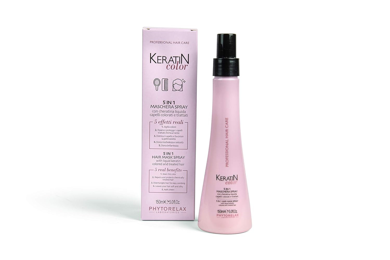 Phytorelax 5v1 vlasová maska ve spreji - 1 ml - bez silikonů, bez parabenů - hydratace - suché vlasy, kudrnaté vlasy Naty Shop Hair Mask Výchozí název