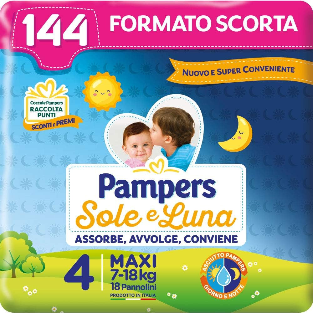 Pleny Pampers Sun and Moon, Unisex, Junior, velikost 5 (11-25 kg), 120 plen