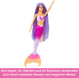 Panenka BARBIE mořská víla – inspirovaná televizním seriálem „Barbie: Hidden Magic“ s efektem změny barvy a doplňky, 19 cm dlouhé růžové vlasy pro styling, pro děti od 3 let, 97 HRP