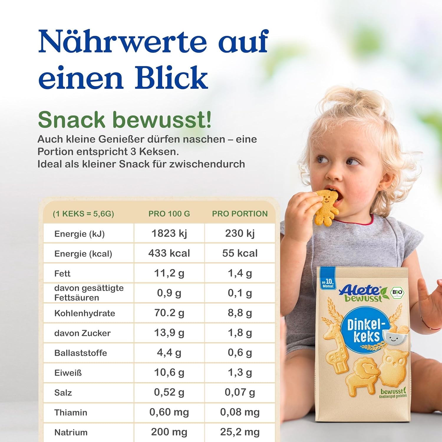 Alete Organic Crunchy Biscuits with Alac (4 x 125g) - Křupavé Alac sušenky pro kojence, bez palmového oleje, od 10 měsíců