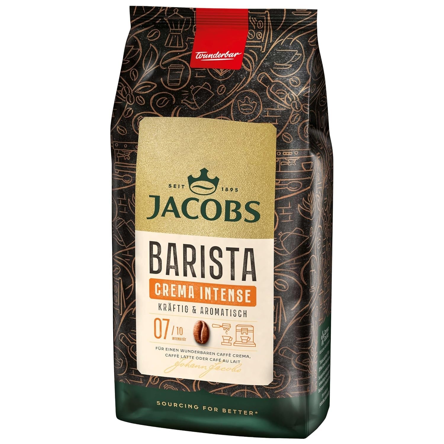 Celozrnná káva JACOBS Barista Editions Crema Intense (4 x 1 kg)