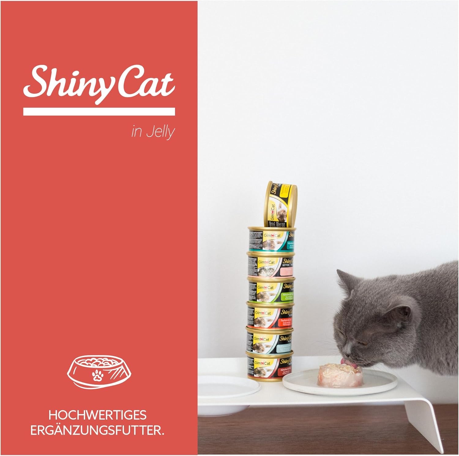 GimCat ShinyCat in Jelly Thunfisch mit Lachs - Nassfutter mit Fisch und Taurin für Katzen - 24 dávek (24 x 70 g)