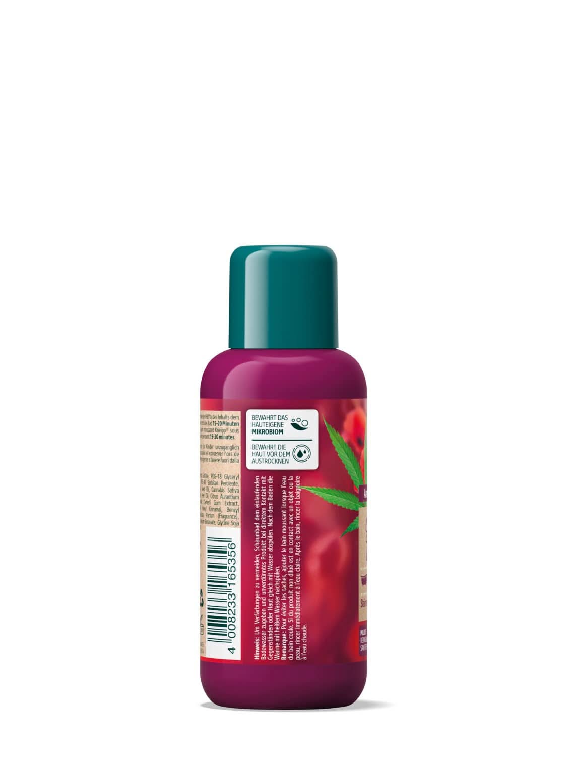 Kneipp Aroma, přísada do koupele s přírodními oleji z červeného máku a konopí, pro pocit jemné a hladké pokožky, 100 ml Sprcha a koupel Naty Shop