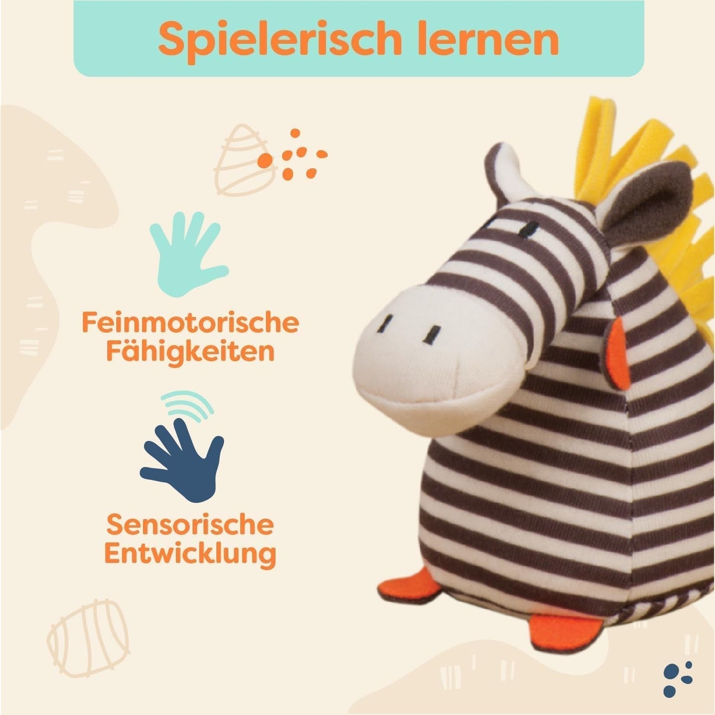 B. toys Sada hraček pro miminka s plyšovou hračkou Zebra, kousacím kroužkem, měkkými stavebnicemi a míčky - Motorické hračky Dárková sada pro novorozence od 0 měsíců Dětské hračky Naty Shop