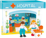 Small Foot 10852 Playhouse Restaurant Vyrobeno ze dřeva, Se 2 figurkami panenek, doplňky a odnímatelnou střechou, Od 3 let Domky pro panenky Naty Shop Hospital