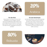 SEEBÄR COFFEE - Extra silná kávová zrna - 500g - Nízká kyselost a intenzivní aroma - Celá zrna pro plně automatické kávovary, espresso a French press - Vysoký obsah kofeinu a nízká acidita