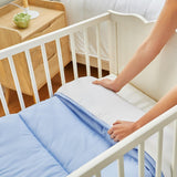 Pikolin Home - Oboustranná přikrývka 300 G - Dvoubarevná severská výplň - Do postýlky 60 - Plněné peřím, hřejivé, prodyšné, modro/bílé, 100 X 120 cm Přikrývky a přikrývky Naty Shop