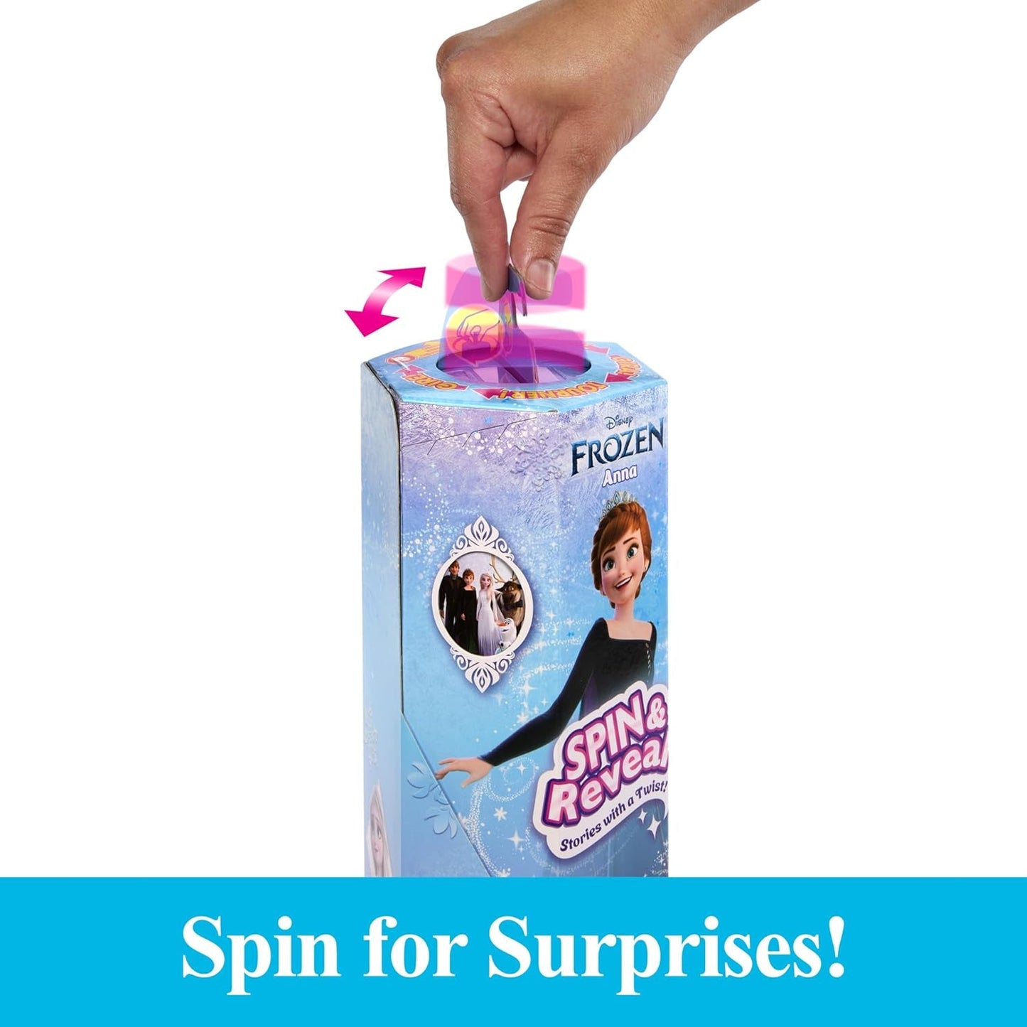 Mattel Disney Sada módních panenek Ledová královna Anna, Spin & Reveal s 11 překvapeními, včetně 5 doplňků, 5 samolepek a scénky, inspirované Disneyho filmem, HXD27 Naty Shop Dolls