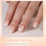 Sada falešných nehtů - 240 ks Krátké čtvercové nehty Model Měkký gel Nude White Gradient Falešné přírodní lepidlo na falešné nehty pro ženy DIY (nahé s přechodem, 240X)