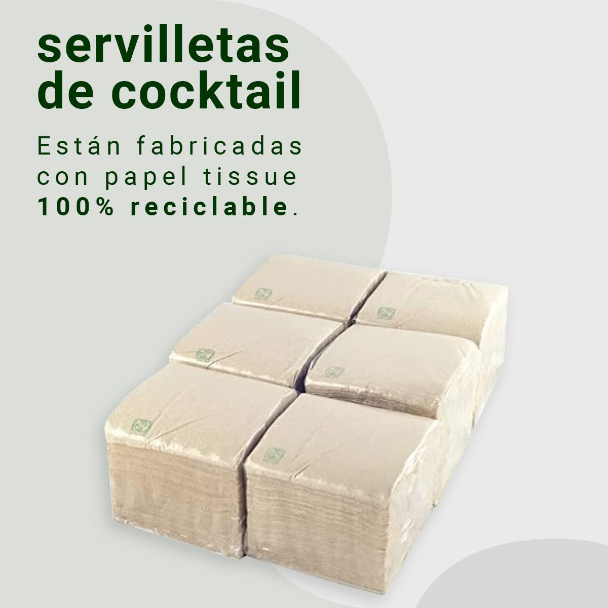 - 600 kusů Bio Eco koktejlových ubrousků - Přírodní barva - 100% recyklovatelný - Micropoint - 10 X 10 Cm (složený) a 20 X 20 Cm (rozložený)