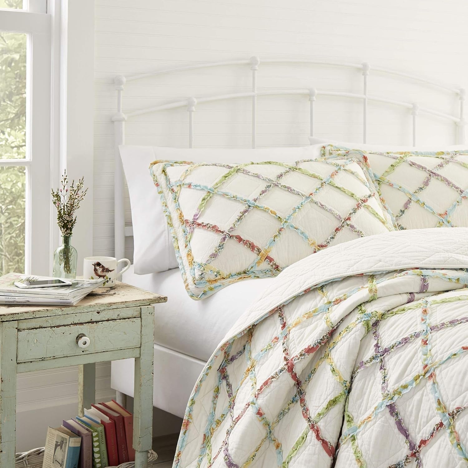 Přikrývka Laura Ashley Home Rüschen Garden Collection, 100% bavlna, ultra měkká, pro všechna roční období, oboustranná, elegantní, manželská postel, krémová barva (197783) Přikrývky a přikrývky Naty Shop