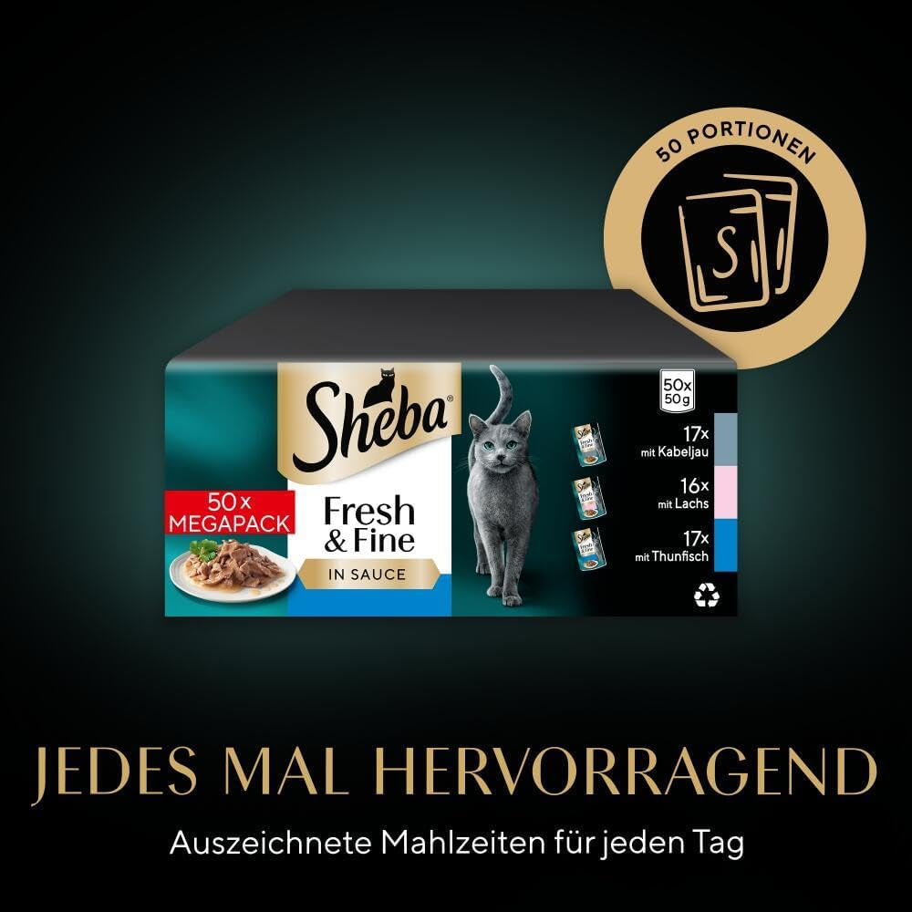 Sheba CATCARE sáček Wet Fresh & FINE (ryby) kousky v omáčce Dospělý 50 g Vícebalení Standard