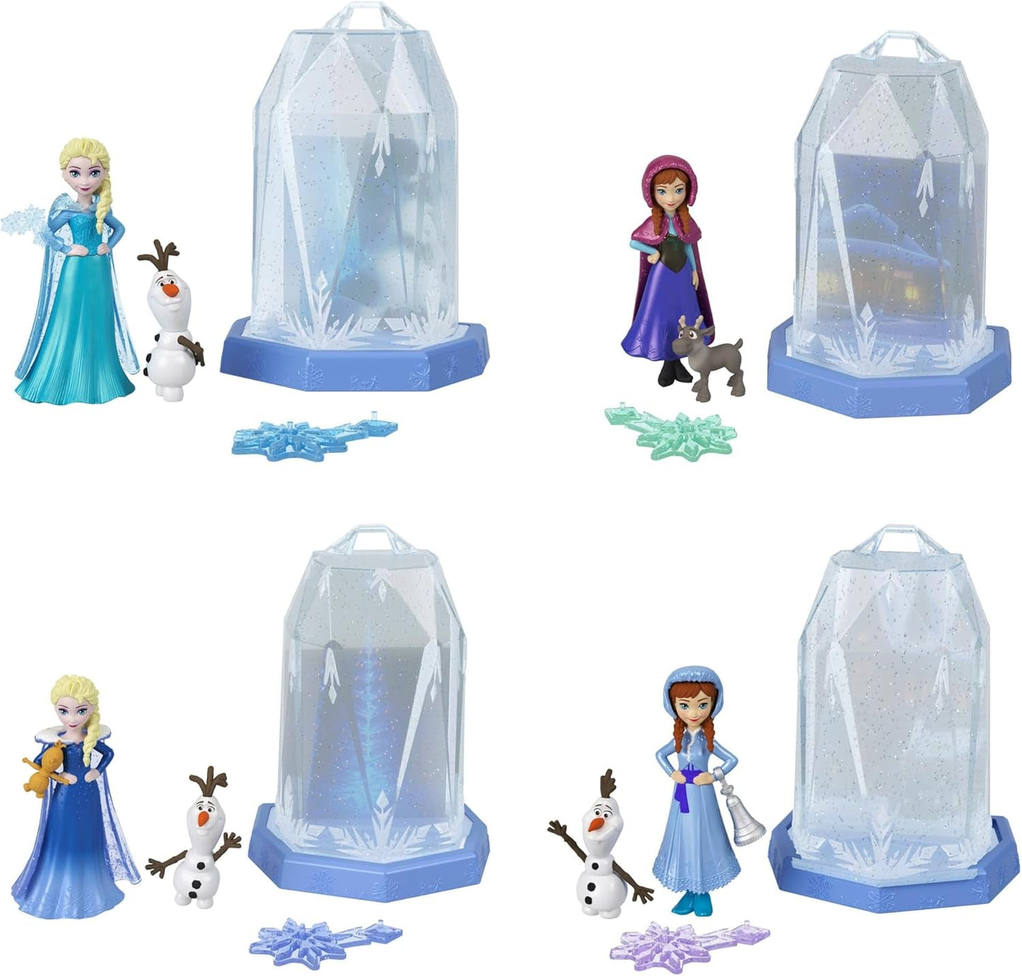 Malá panenka Mattel Disney Frozen Ice Reveal s nadýchaným ledovým gelem a 6 překvapeními, včetně figurky kamaráda a doplňků (panenky se mohou lišit) HRN77