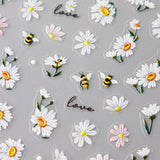 5ks Geprägte Gänseblümchen Nagelsticker Selbstklebend Blumen Nagelaufkleber Gänseblümchen Schmetterling Nagel Sticker Nageldesign Aufkleber Nägel Zubehör Blume Nail Sticker Flower Nail Art Stickers