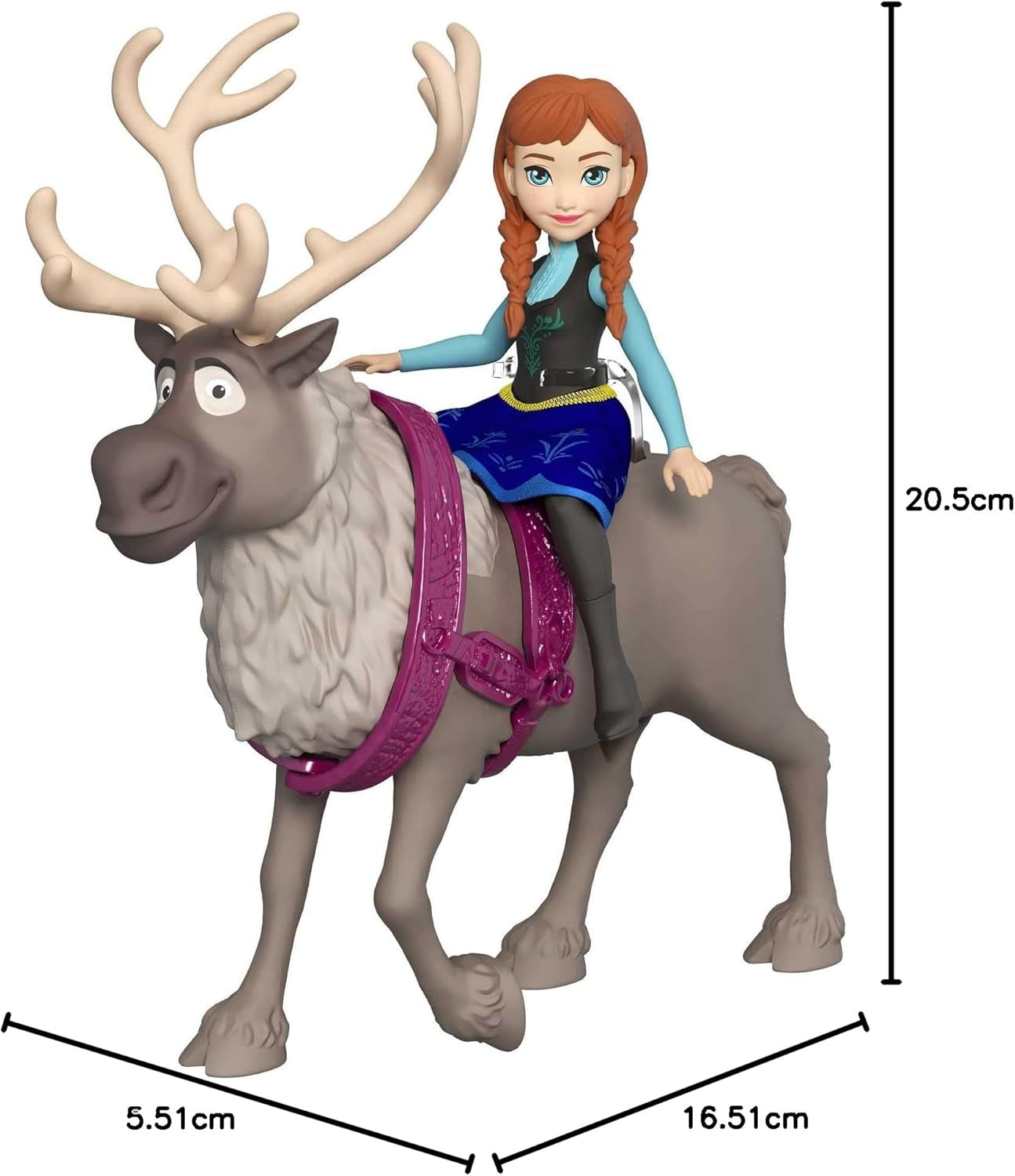 Mattel DISNEY Panenka Ledová královna Anna a Sven a figurka zvířat, inspirováno animovanými postavičkami, pohyblivými končetinami, odnímatelnou sukní a pláštěnkou, pro děti od 3 let, HLX03 Naty Shop Dolls