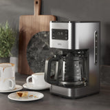 Espresso AEG Deli 5, 1,5 l, programovatelný časovač, funkce udržování teploty, bezpečnostní zastavení, ukazatel hladiny vody, optimální dávkování, funkce proti odkapávání, nerez, CM5-1-6ST