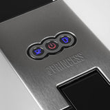 Vícekapslový espresso kávovar Princess 5 v 1 – kompatibilní s podložkami Nespresso, Dolce Gusto, Lavazza a Modo Mio a ESE, kapacita 0,8 l, 1450 W, stříbrná, černá