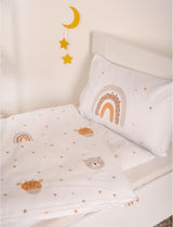 Herding Babybest Little Friends Winterbettwäsche, Kopfkissenbezug 40 X 60 Cm Mit Hoteleinschlag, Bettbezug 100 X 135 Cm, Mit Zwißwerfer, 100% Baumwolle/Flannel, Weiß, Twin Naty Shop