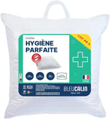 Bleu Câlin Sada 2 ks obdélníkových protiroztočových, antibakteriálních polštářů, nadýchaný komfort, T 60X60 Cm, 100% bavlna, perfektní hygienický sortiment Standardní polštáře Naty Shop