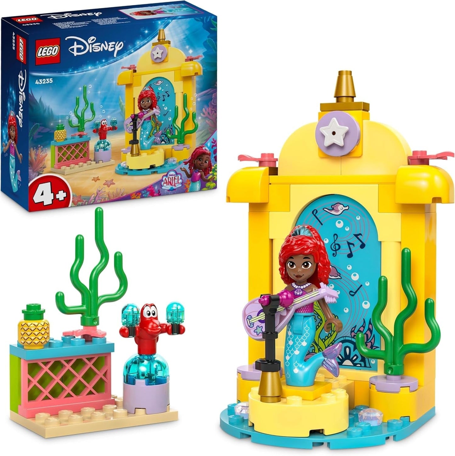 LEGO Ç€ Disney Princezna Arielle je hudební hračka na stavění jeviště pro děti se 2 figurkami, nápad na dárek pro dívky a chlapce od 4 let a fanoušky televizních seriálů, dětská hračka 43235 Stavebnice Besuche den LEGO-Store Výchozí název